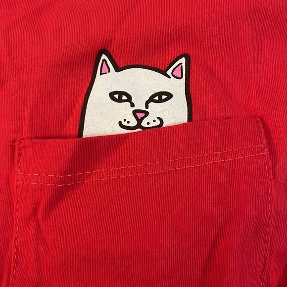 RIPNDIP Red Pocket Middle Finger Lord Nermal Cat T-Shirt Size Medium - Picture 4 of 9
